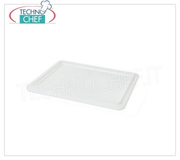 Tapa para caja de panes de pizza cm. 40x30, color blanco Tapa de polietileno alimentario blanco para cajas de masa de pan, medidas mm 400x300x20h