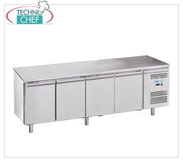 Forcold - Mesa Frigorífica, Temp.-18°/-22°C, 4 Puertas, con Monobloc, Sistema Enchufable, Clase E, mod.M-GN4100BT-FC Congelador Congelador Mesa 4 Puertas, con Monobloc, sistema enchufable, capacidad 553 litros, temperatura de funcionamiento -18°/-22°C, Gastronorm 1/1, ventilado, ECOLÓGICO en Clase E, Gas R290, V.230/1, Kw.0,675, Peso 144 Kg, dim.mm.2230x700x850h