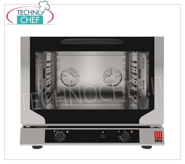 TECNOEKA - HORNO ELÉCTRICO CONVECCIÓN VENTILADO con HUMIDIFICADOR, 4 Bandejas GN1/1, Profesional, mod.EKF411N HORNO ELÉCTRICO DE CONVECCIÓN VENTILADO con cámara de cocción HUMIDIFICADORA para 4 BANDEJAS GASTRO-NORM 1/1 (mm 530x325), MANDOS ELECTROMECÁNICOS, V.230/1, Kw.3,4, Peso 50,4 Kg, dim.mm.784x754x634h