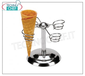 Soporte para conos de helado, 4 lugares Soporte para cucurucho de helado, 4 plazas, diámetro 16,5x14h cm