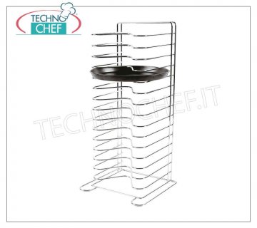 Sartenes para pizza, pastelería Rack para sartenes para pizza, capacidad 15 bandejas con un diámetro máximo de 36 cm, distancia entre las partes superiores de 3.5 cm, dimensiones 30.5x30.5x70h