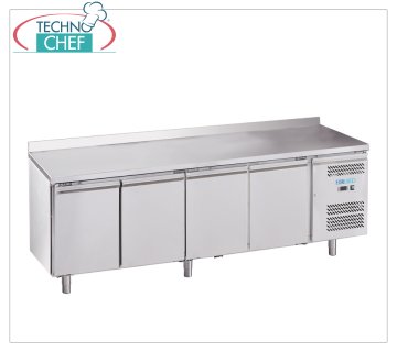 Forcold - Mesa Frigorífica, Temp.-18°/-22°C, 4 Puertas y Salpicadero, con Monobloc, Sistema Enchufable, Clase E, mod.M-GN4200BT-FC Congelador Mesa Congelador, 4 Puertas y Salpicadero, con Monoblock, Sistema Enchufable, Capacidad 553 litros, Temp.-18°/-22°C, Gastronorm 1/1, refrigeración ventilada, ECOLÓGICO en Clase E, Gas R290, V . 230/1, Kw.0,675, Peso 144 Kg, dim.mm.2230x700x950h