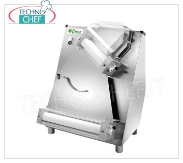 FIMAR - Rodillo para masa de pizza en acero inoxidable con dos pares de rodillos inclinados de 420 mm