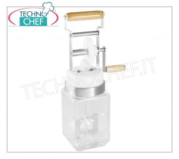 Congelador de lotes manual para mantequilla Congelador de mantequilla Lt 1,6 Inox Madera Vidrio PP Cm 11,5X11,5X40