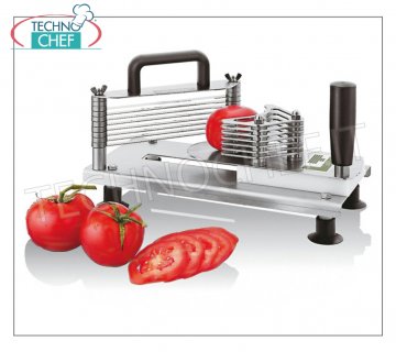 Cortadores de verduras manuales Cortador de tomates en acero inoxidable, apto para lavavajillas, espesor de corte 5,5 mm, dimensiones 300x140x180h mm