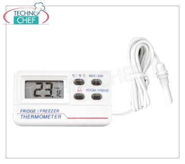 Termómetro digital frigorífico/congelador Termómetro digital de plástico para frigorífico-congelador, rango de -50° a +70°C, división 0,1°C, dimensiones 1,5x5,7 cm