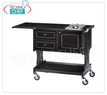 Forcar - CARRO FLAMBA DE MADERA con 2 QUEMADORES SEPARADOS, Mod.CL2752
