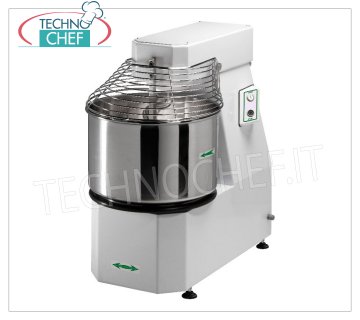 Fimar - Batidora espiral con cabezal elevable y recipiente extraíble de lt.62, mod.50CNS Batidora en espiral con cabezal de elevación y recipiente extraíble de lt.62, capacidad de masa 50 Kg, V.400 / 3, Kw.2,2, Peso 209 Kg, dimensiones mm.920x530x940h