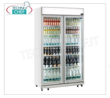 Technochef - Frigorífico de 2 puertas de cristal, 1050 lt., Ventilado, Temp. -1°/+10°C, Clase C, mod.DC1050C