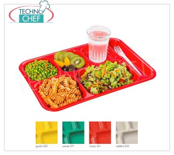 Bandeja con compartimentos en polipropileno Bandeja con compartimentos en polipropileno, disponible en diferentes colores, dim.mm.370x255 - PRECIO UNITARIO - Artículo disponible en PAQUETES de 24 piezas