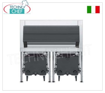 Almacenamiento de hielo, altamente aislado, incluye 2 carros, capacidad 613 + 146 Kg, peso 142 Kg, dim.mm.1753x1267x1803h