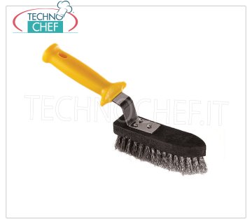 LILLY - Cepillo de parrilla de acero inoxidable, Mod.71005 Cepillo de acero inoxidable con mango de polipropileno, para la limpieza de rejillas y placas.