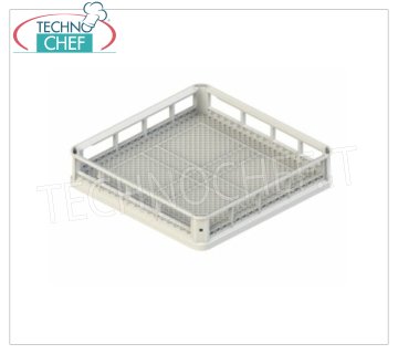 Cesta cuadrada para vasos, malla estrecha, dim.mm.500x500x100h