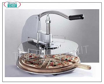 Cortador de pizza en rodajas manual: de 3 a 12 porciones CORTADOR DE PIZZA REBANADO mesa manual para 3/6 lonchas apto para PIZZA DISCOS con DIÁMETRO MÁXIMO 48 cm, completo con tabla de cortar de madera con mango diámetro 49 cm