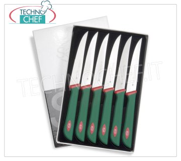 Sanelli - PAQUETE DE CUCHILLOS PROFESIONALES 6 PIEZAS PREMANA, Mod. 903606 Paquete de 6 cuchillos de costilla, línea PREMANA PROFESSIONAL, con hoja semirrígida, dentada y puntiaguda, longitud 6 cm.