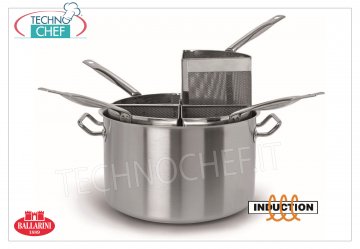 Ballarini - OLLA PARA PASTA ALTA 4 REBANADAS ACERO INOXIDABLE para INDUCCIÓN, diámetro 400 mm, altura 250 mm