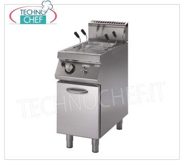 Technochef - COCINA DE PASTA A GAS en MUEBLES, tanque de 1 lt.40, mod.PK90 / 40CPGS Cocina de pasta a gas en gabinete, Línea 900, 1 tanque de acero inoxidable de lt. 40, potencia térmica Kw. 11,8, Peso 98 Kg, dimensiones mm 400x900x870h