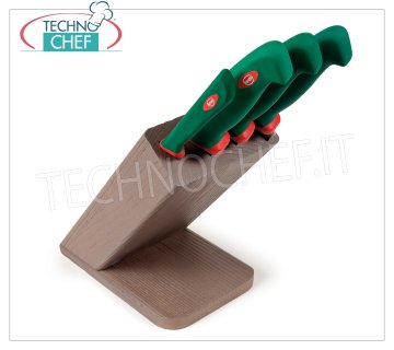 Sanelli - BLOQUE DE 4 CUCHILLOS, Teñido TABACO - Línea PREMANA PROFESSIONAL - 927604