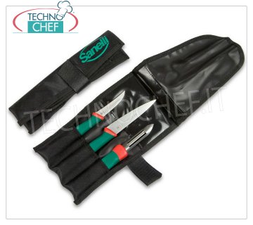 Sanelli - BOLSILLO CHEF ROLL 3 CUCHILLOS PROFESIONALES PREMANA, Mod.980603