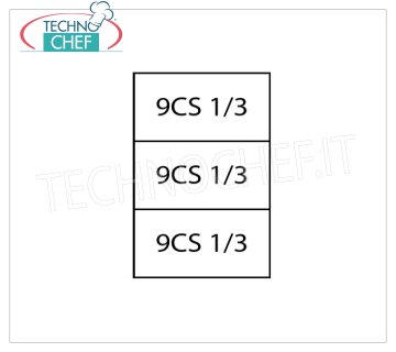 TECHNOCHEF - Set 3 Cestas 1/3 para cocina de pasta, Mod.9CP3 Set 3 Cestas 1/3 para Pasta Cooker Line 900