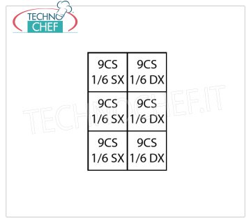 TECHNOCHEF - Set 6 Cestas 1/6 para cocina de pasta, Mod.9CP4 Set 6 Cestas 1/6 para Pasta Cooker Line 900