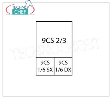 TECHNOCHEF - Set 1 Canasta 2/3 + 2 Canastas 1/6 para cocina de pasta, Mod.9CP6 Set 1 Canasta 2/3 + 2 Canastas 1/6 para Pasta Cooker Line 900