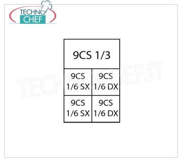 TECHNOCHEF - Set 1 cestillo 1/3 + 4 cestos 1/6 para cocedores de pasta, Mod. 9CP8