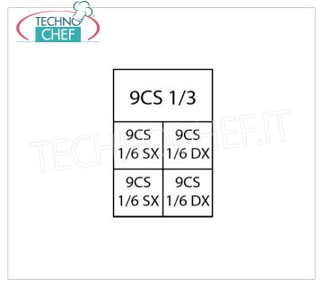 TECHNOCHEF - Set 1 Canasta 1/3 + 4 Canastas 1/6 para cocina de pasta, Mod. 9CP8 Set 1 Cesta 1/3 + 4 Cestas 1/6 para Pasta Cooker Line 900