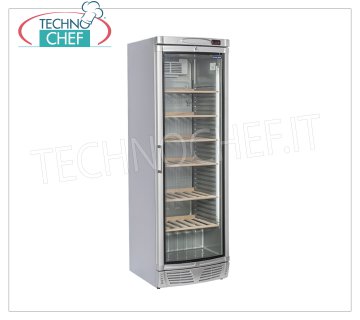 COOL HEAD - Technochef, Bodega Refrigerada 1 Puerta Cristal, lt.350, temp.+7°/+18°C, Mod.TWS400 Bodega Refrigerada 1 puerta de cristal, capacidad lt.350, temperatura +7°/+18°C, descongelación automática, iluminación LED, V.230/1, Kw. 0,3, Peso 74 Kg, dim.mm.595x660x1845h