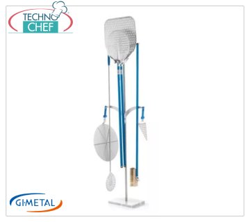 Gi-Metal - Pala, espátula y portaescobillas con base de mármol, 6 plazas - mod.AC-PPF Portapala autoportante con base de mármol, capacidad para 2 palas con mango hasta 150 cm y 2 soportes para espátula y brocha, dim.cm.57x25x183h