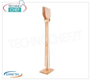 Gi-Metal - Portapala de madera con base, Línea Vintage, altura cm.170 - mod.ACB-BS Pala de madera doble cara/percha pala pequeña con base, Línea Vintage, 1700 mm de altura