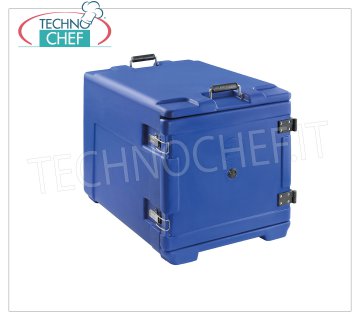 TECHNOCHEF - Contenedor isotérmico calentado en polietileno para alimentos, Mod. AF7 Contenedor isotérmico isotérmico de polietileno, para mantener los alimentos calientes, fríos o congelados, capacidad 63 lt, versión con APERTURA FRONTAL adecuada para contener BANDEJAS DE GASTRO-NORM 1/1, 1/2 y 1/3, Peso 11 Kg, dim.mm .440x640x480h