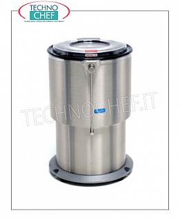 Lavadora extractora de verduras Centrífuga para verduras en acero inoxidable, capacidad 45 litros, carga de producción 8 Kg, velocidad 450 rpm, V.400/3, Kw.0,25, Peso 80 Kg, dim.mm.550x630x890h