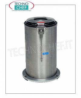 Vegetales lavadoras extractoras Centrifugadora para verduras en acero inoxidable, capacidad 25 litros, carga de producción 4 Kg, velocidad 450 rpm, V.400 / 3, Kw.0.15, Peso 40 Kg, dim.mm.460x500x690h