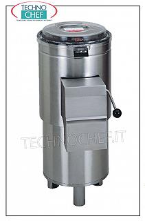 Peladora de Patatas de Columna, Carga Máx. Ciclo 15 Kg, Rendimiento 550 Kg/hora Peladora de patatas de columna de acero inoxidable, carga patatas 15 Kg, capacidad producción 550 Kg/h, V.400/3, Kw.0,5, Peso 65 Kg, dim.mm.410x670x950h