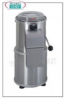 pelador de patatas Peladora de patatas de acero inoxidable, capacidad de producción 200 Kg/h, carga de patatas 5 Kg, V.400/3, Kw.0,37, Peso 39 Kg, dim.mm.350x550x700h