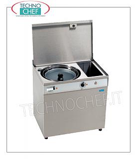 Lavadora-lavadora-centrifugadora de verduras Lavadora / centrífuga de verduras de acero inoxidable con tanque de recuperación de agua, capacidad 48 litros, velocidad rpm 350, V.230 / 1, Kw.0,66, Peso 115 Kg, dim.mm.850x600x850h