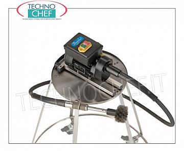 Lavaollas con Cepillo Eléctrico y Manguera Flexible de 2 m de largo-- mod. LIMPIAR18N Limpia ollas, velocidad cepillo 500 rpm, largo flexible mm.2000, V.230/1, Kw.0,18, Peso 11 Kg.