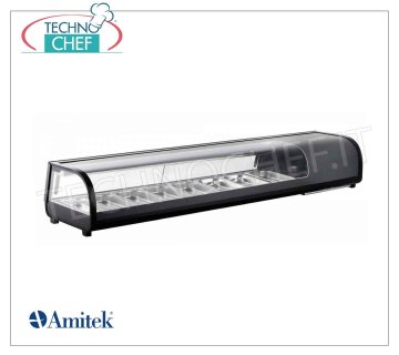 Vitrina Refrigerada para Sushi, capacidad 8 cubetas GN 1/3