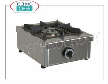 Estufa de gas de mesa profesional, 1 fuego de 6,5 kW. MESA DE GAS para la MESA PROFESIONAL con 1 INCENDIO, quemador Kw.6,5 extraíble, peso 13 Kg, dim.mm.340x490x210h