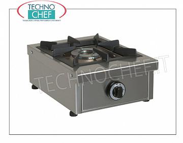 Estufa de gas de mesa profesional, 1 fuego de 6,5 kW. ESTUFA DE GAS DE MESA PROFESIONAL de 1 QUEMADOR, quemador extraíble de 6,5 kW, peso 13 Kg, dim.mm.340x490x210h