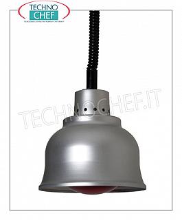 Lámpara de calefacción suspendida por infrarrojos LÁMPARA DE CALENTAMIENTO regulable en altura, portalámparas en ALUMINIO diam.225 mm., ROJO claro, V.230 / 1, W.250, Peso 1.20 Kg.