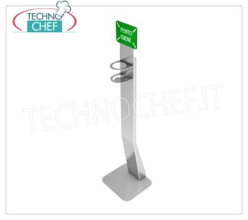 Technochef - Soporte para dispensador de gel desinfectante para manos Soporte dispensador de suelo para gel desinfectante para manos, de acero pintado, peso 10 kg, dimensiones mm. 320x320x1300h.