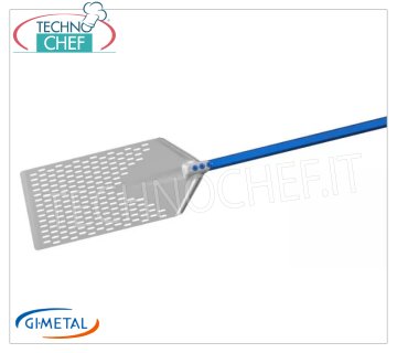 Gi-Metal - Pala de aluminio perforado para tenazas romanas, Blue Line, longitud del mango 30 cm Pala de aluminio perforado para empuñadura romana, Blue Line, ligera, flexible y resistente, dim.mm 230x400, largo mango 300 mm.