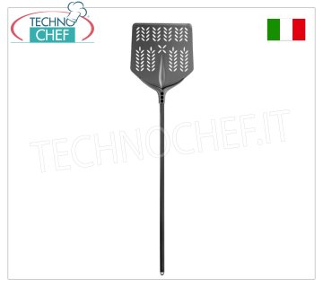 Pala de Pizza Cuadrada Perforada para Hornear en Aluminio Anodizado Duro 36x36 cm, Línea Tulip