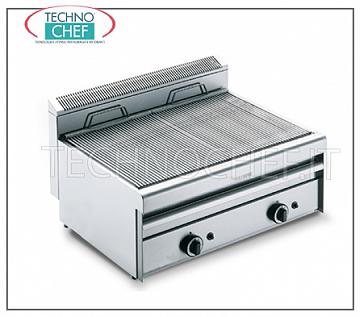 Módulo de cocción a gas GRILL VAPOR con mandos dobles - Serie 700 - Solicitar presupuesto GRILL VAPOR GAS versión TOP, en acero inoxidable AISI 430, 2 MÓDULOS con controles independientes con 2 ZONAS DE COCCIÓN de 390x550 mm, completo con parrilla de varilla, potencia térmica 17 kw, dimensiones externas 800x700x315h mm