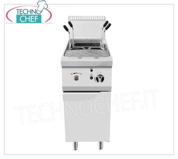 Technochef - CUOCIPASTA a GAS su MOBILE, 1 VASCA da lt.24 COCINA DE PASTA A GAS MÓVIL, Línea 700, 1 cuba de acero inoxidable de 24 litros, cestos de acero inoxidable incluidos, potencia térmica Kw.10,00, dim.mm.400x700x1085h,