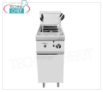 Technochef - CUOCIPASTA a GAS su MOBILE, 1 VASCA da lt.35 COCINA DE PASTA A GAS MÓVIL, Línea 900, 1 cuba de acero inoxidable de 35 litros, cestos de acero inoxidable incluidos, potencia térmica Kw.13,5, dim.mm.400x900x1140h,