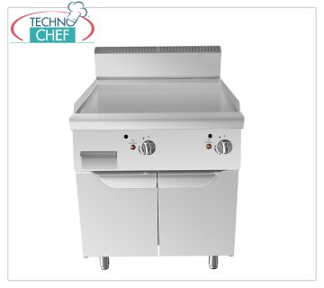 Technochef - PLANCHA A GAS con PLACA LISA en MÓVIL, Kw.20,00