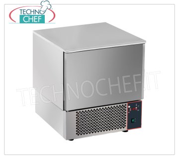 Abatidor de temperatura profesional, 5 bandejas GN 1/1, Mod. ATT05 ABATIDOR-CONGELADOR con GUÍAS UNIVERSALES para 5 BANDEJAS GN 1/1 o mm. 600x400, marca TECNODOM, con SONDA PIN, rendimiento CICLO POSITIVO +90°+3° Kg.23, CICLO NEGATIVO +90°-18° Kg.12, V. 230/1, Kw.1.424, Peso Kg.92, dim .mm.750x740x850h